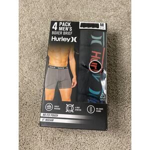 New Hurley men's 4 pack Boxer Brief, Size Medium